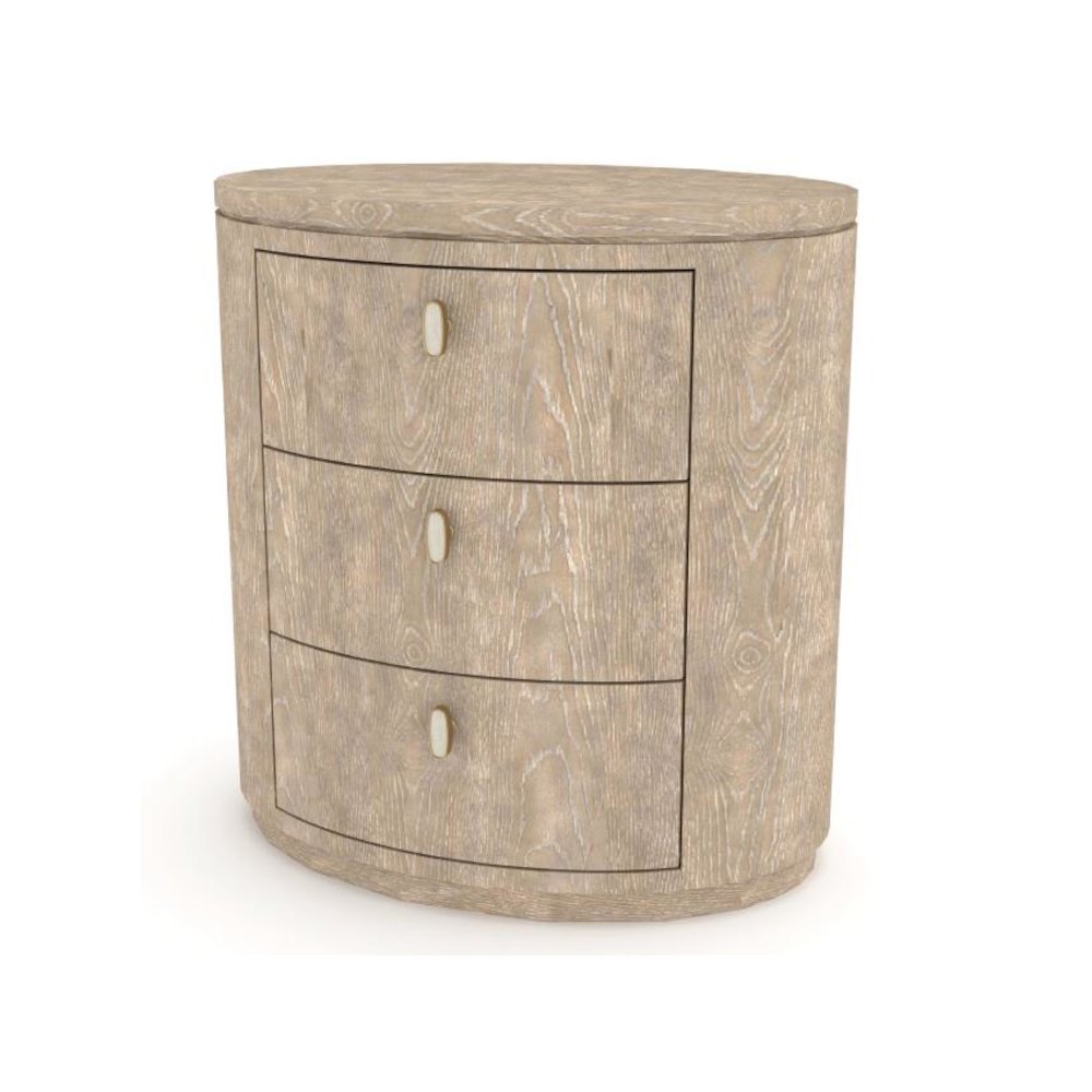 Transitional Elements Oval Nightstand - Toffee. Picture 1