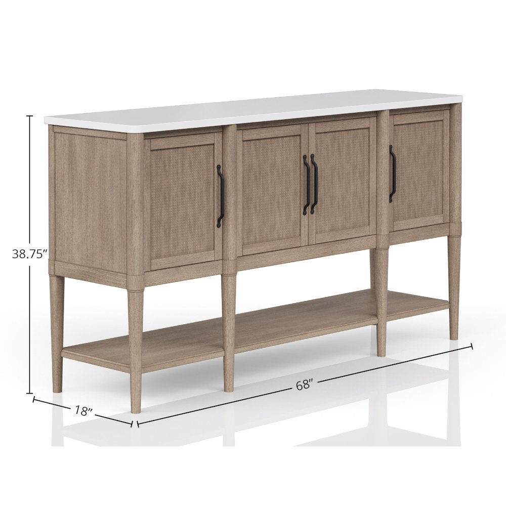 Wilmington Cane Door-Cement Top Server. Picture 2