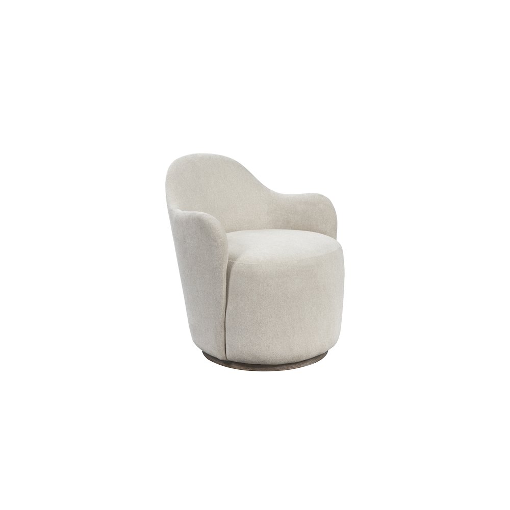 Elements Barrel Chair - Ivory In Cocoa Finish. Picture 6