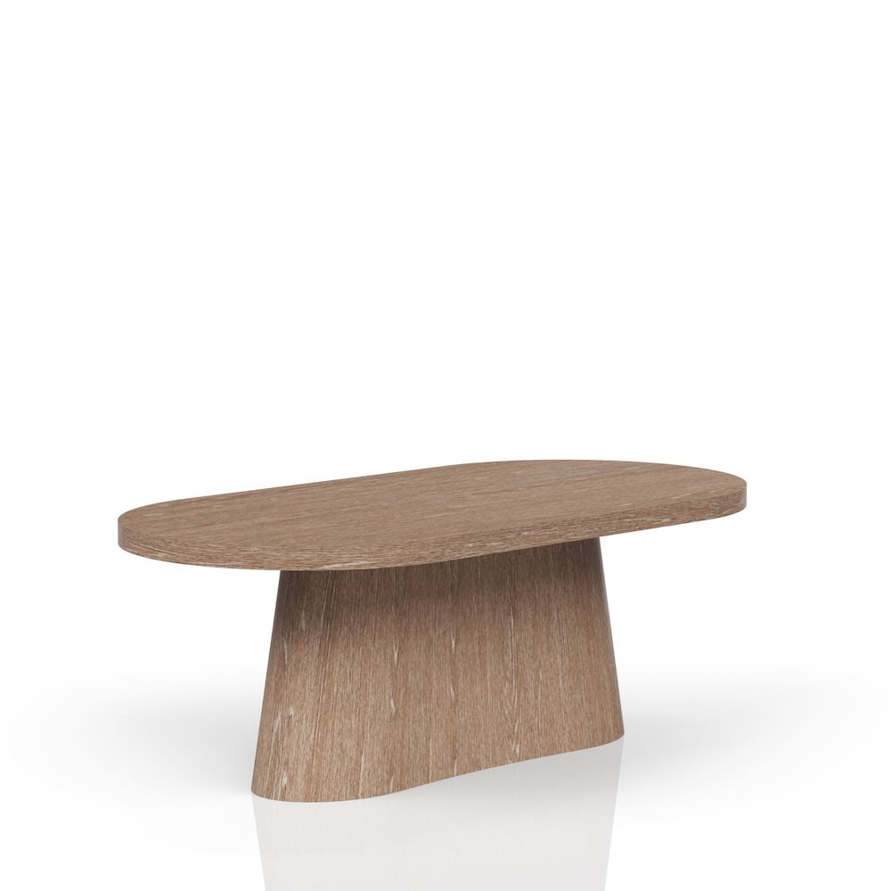 Elements Oval Pedestal Table - In Cocoa Finish. Picture 4