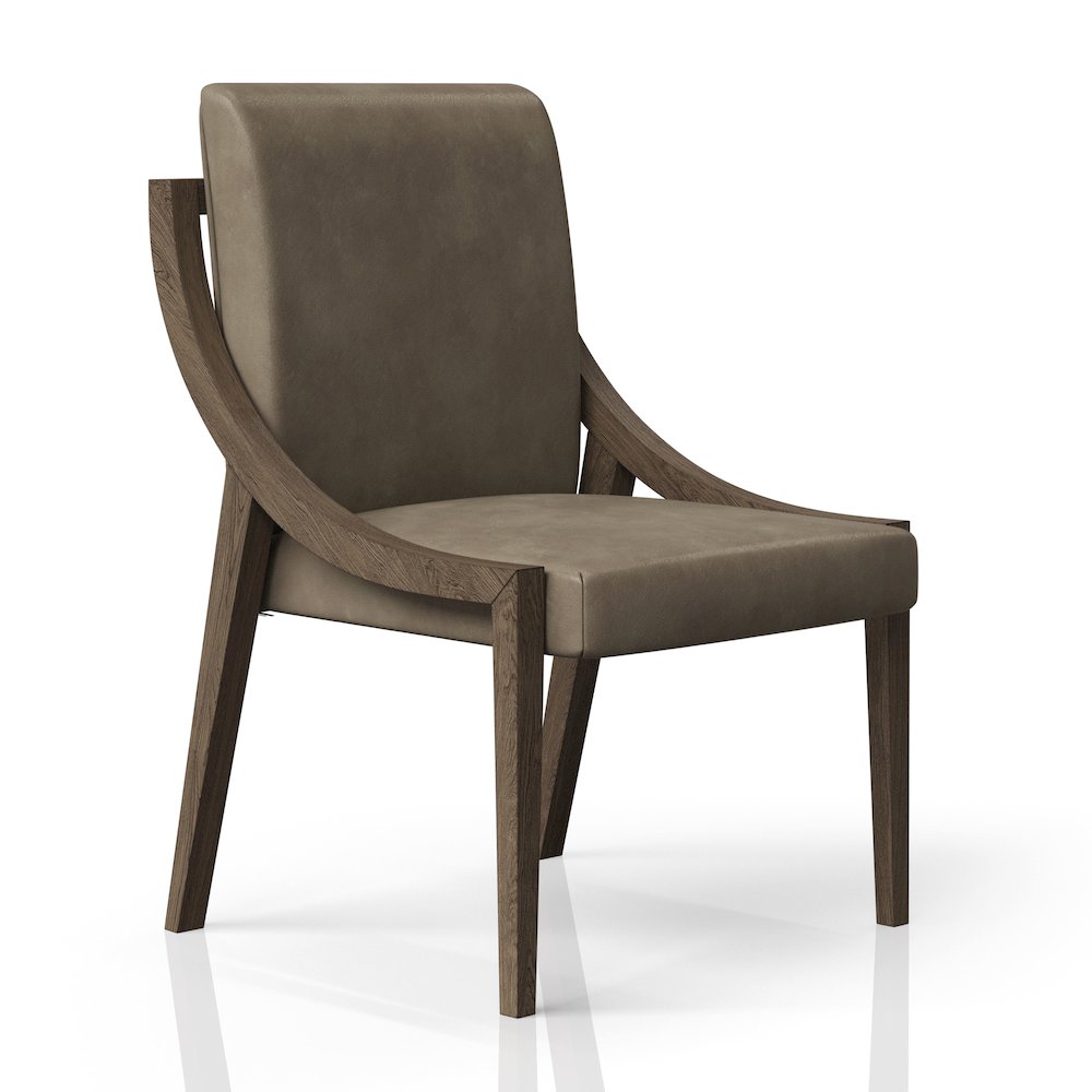 Aurora Latte & Leather Sling Chair. Picture 4