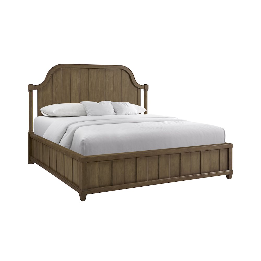 Magnolia Queen Planked Panel Bed - Almond. Picture 1