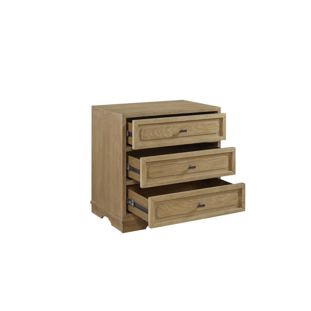 Magnolia 3 Drawer Nightstand - Cashew. Picture 2