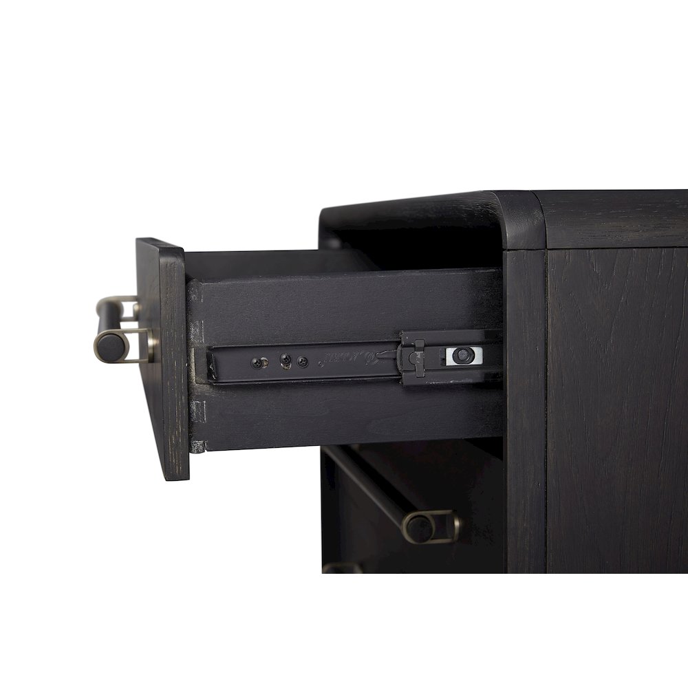 Aurora 3 Drawer Nightstand W/ USB - Peppercorn. Picture 6