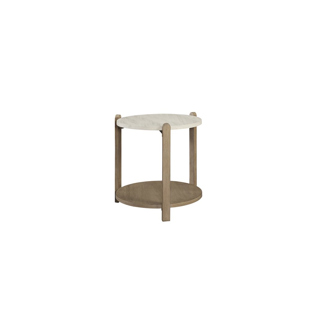 Transitional Elements Stone Top End Table - Toffee. Picture 3