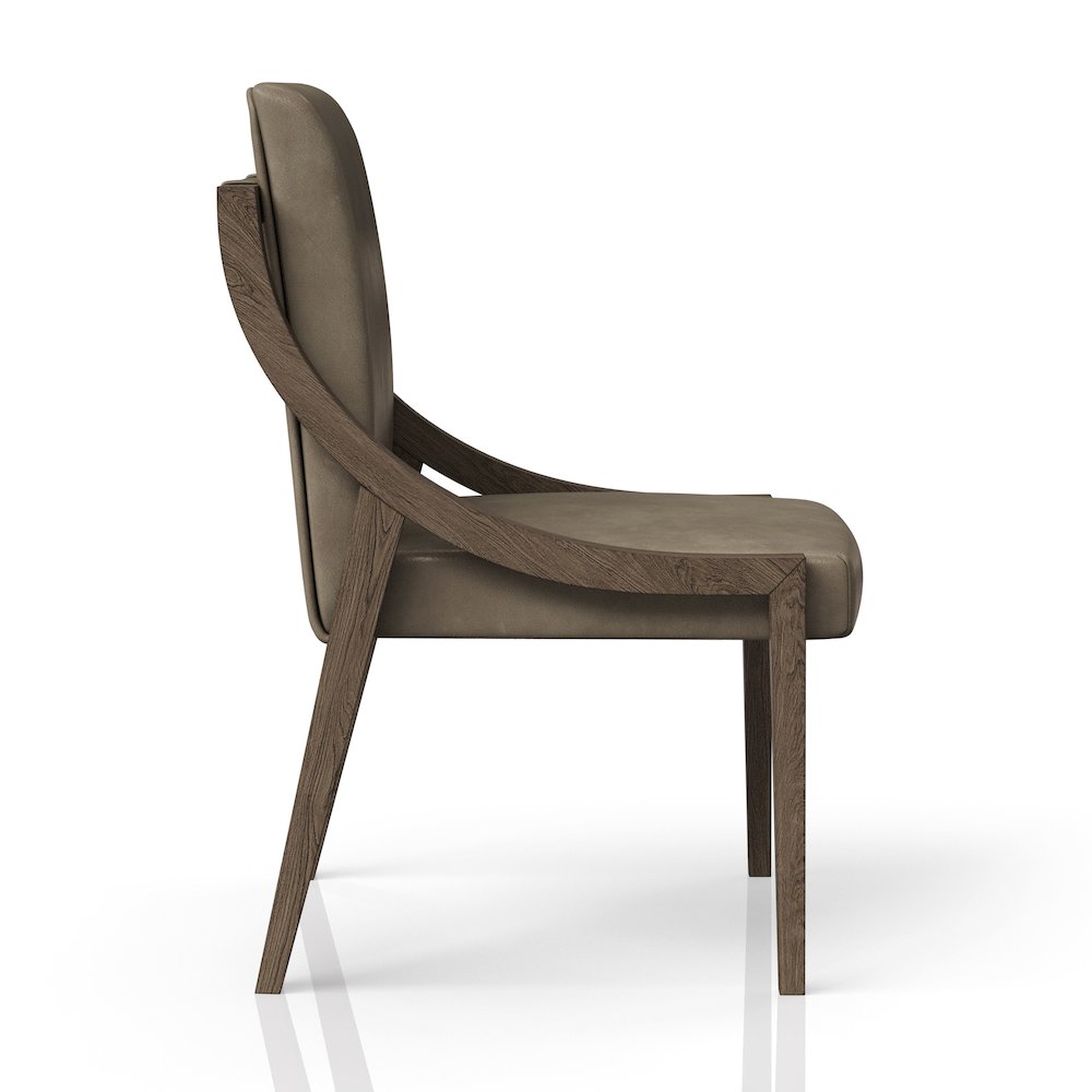 Aurora Latte & Leather Sling Chair. Picture 5