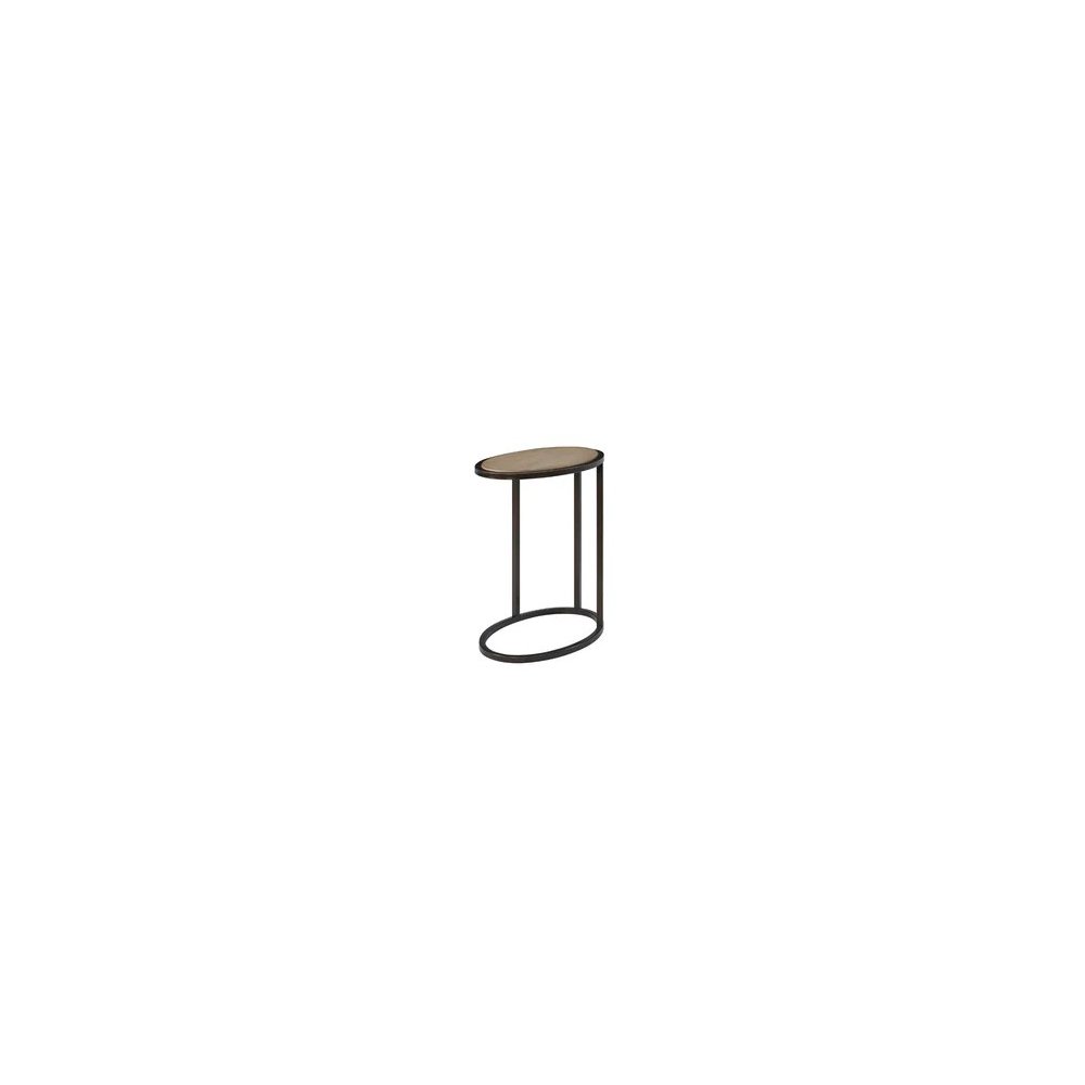 Transitional Elements Metal/Wood Top Chairside Table - Toffee. Picture 2