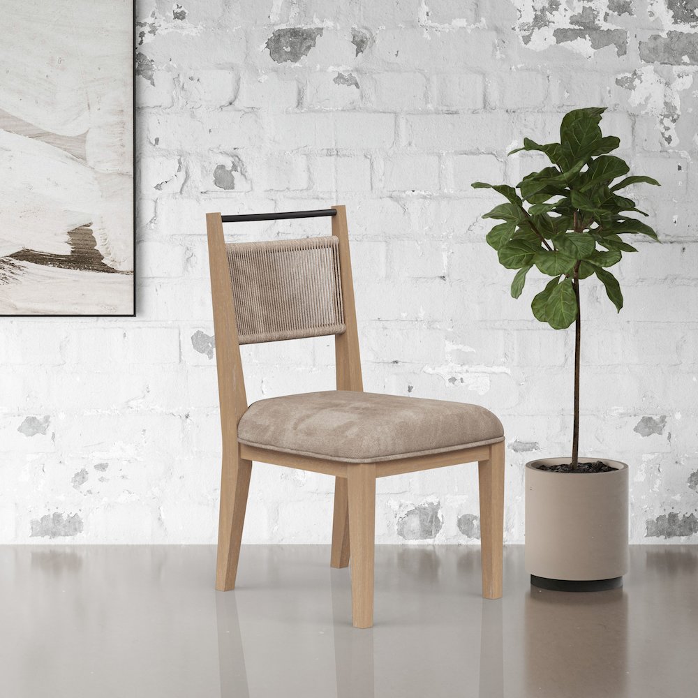 Elements Rope Back Chair - In Toffee Finish. Picture 9