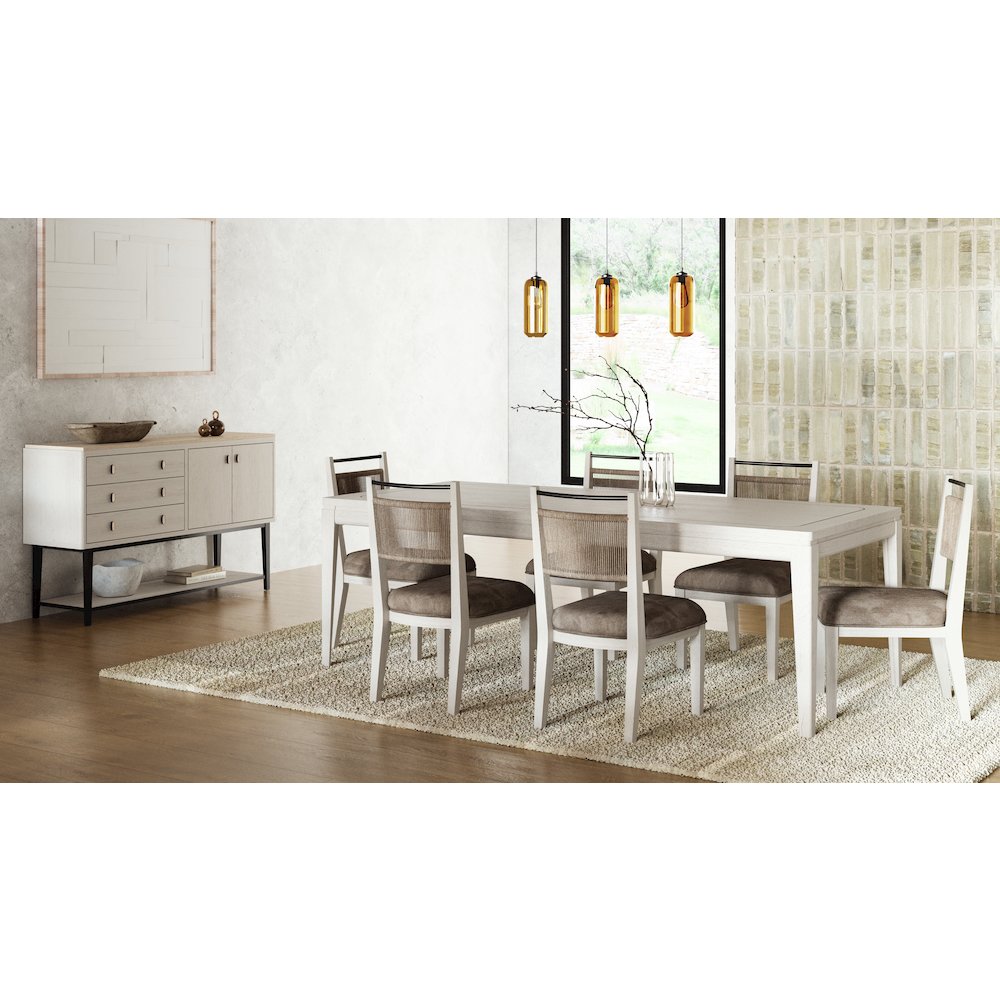 Elements Leg Table Metal Inlay - In Vanilla Finish. Picture 9
