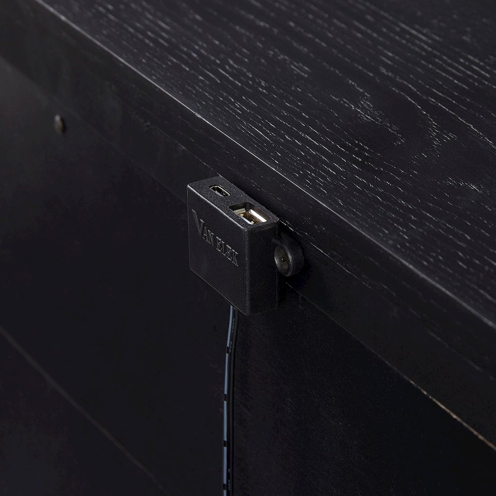 Aurora 3 Drawer Nightstand W/ USB - Peppercorn. Picture 3