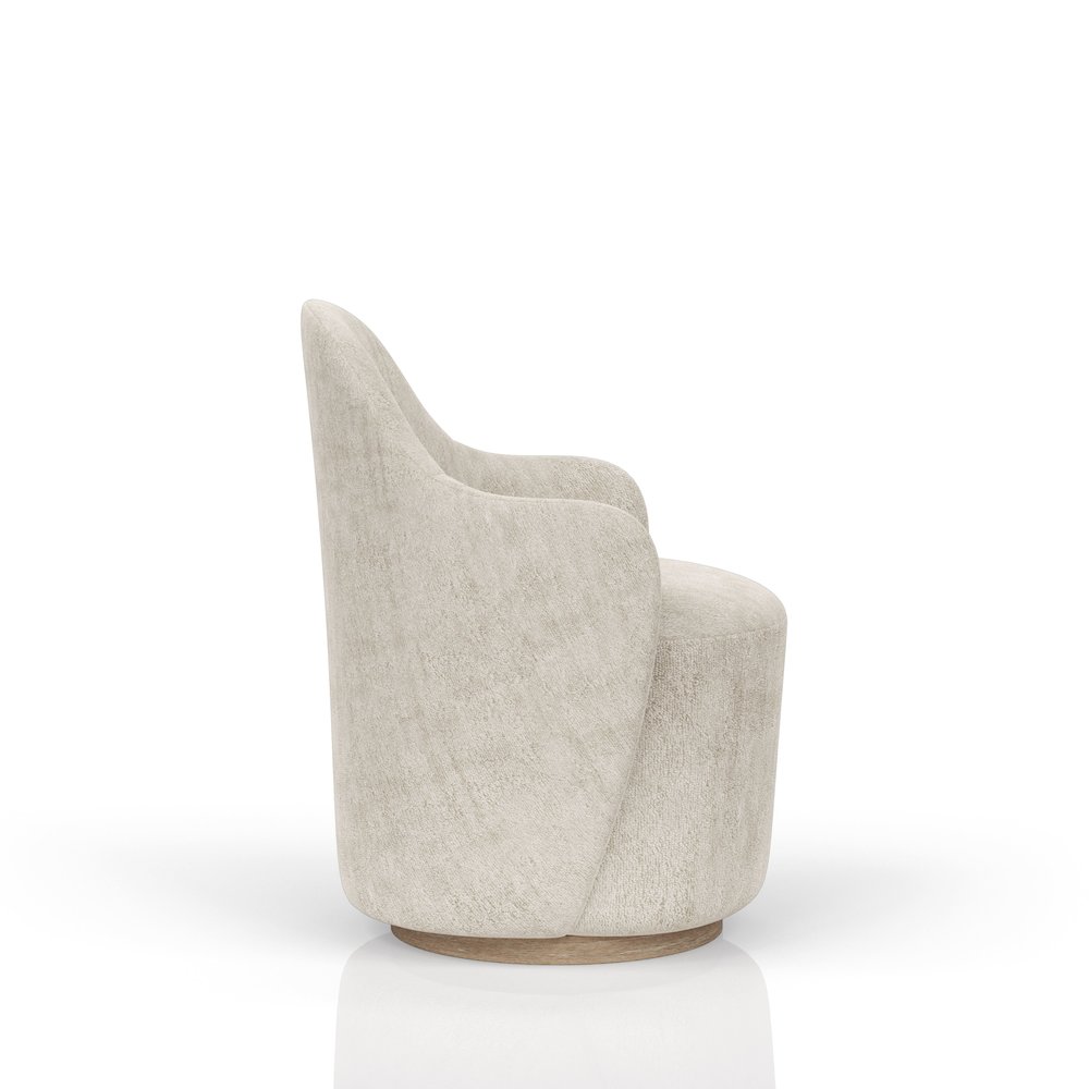 Elements Barrel Chair - Ivory In Cocoa Finish. Picture 3