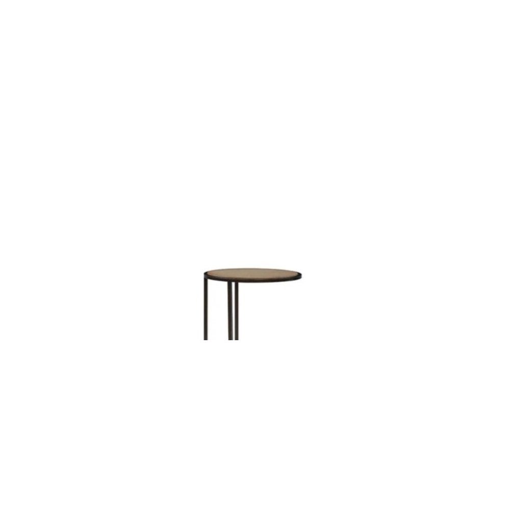 Transitional Elements Metal/Wood Top Chairside Table - Toffee. Picture 5