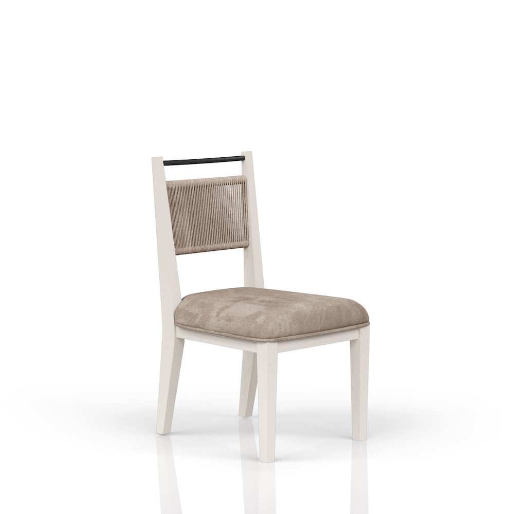 Elements Rope Back Chair - In Vanilla Finish. Picture 2