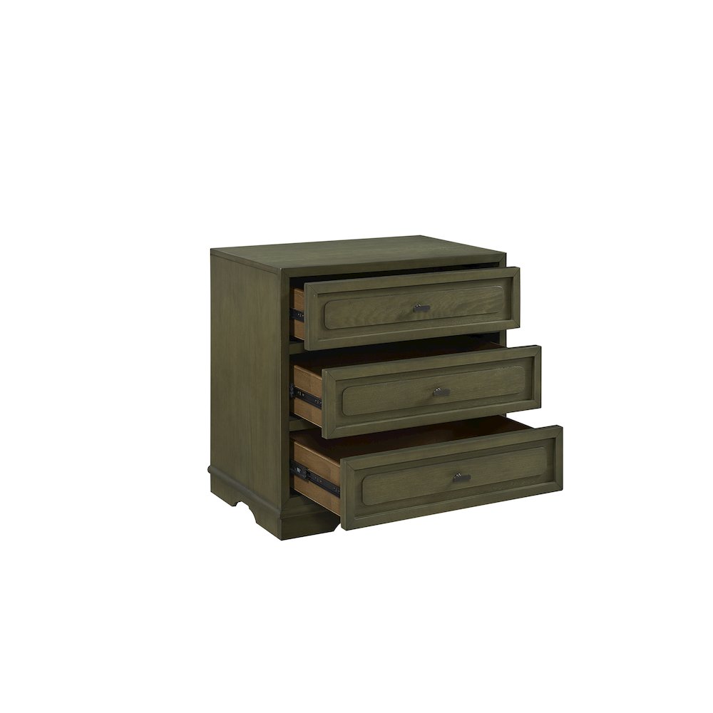 Magnolia 3 Drawer Nightstand - Pistachio. Picture 2