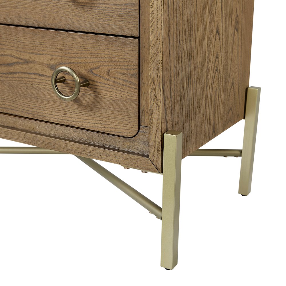 Aurora 2 Drawer Nightstand W/ USB - Latte. Picture 3