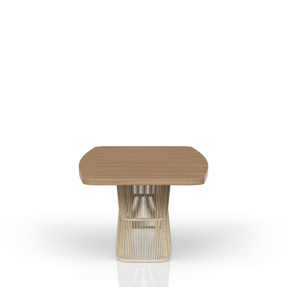 Elements Rope Pedestal Dining Table In Toffee Finish. Picture 4
