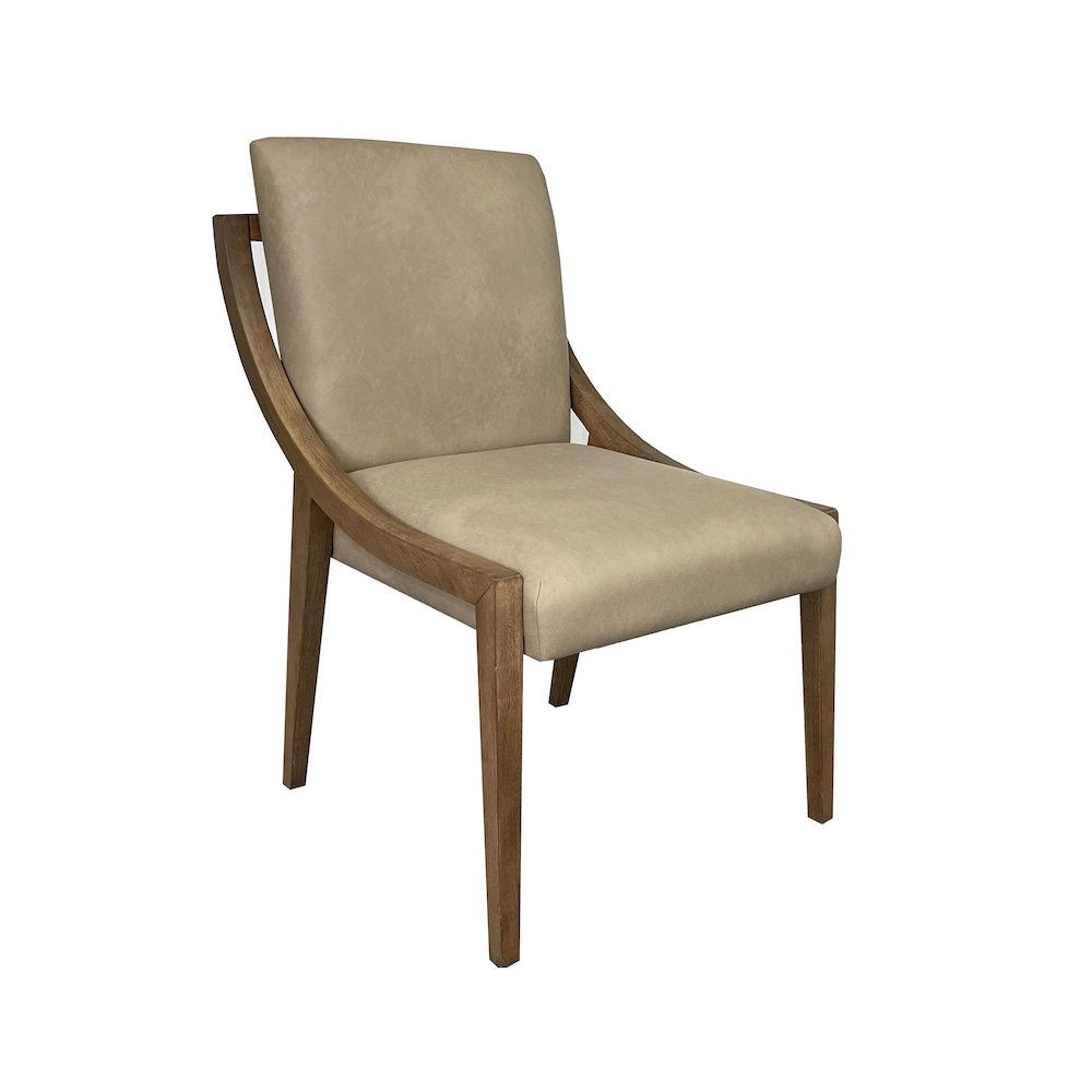 Aurora Latte & Leather Sling Chair. Picture 2