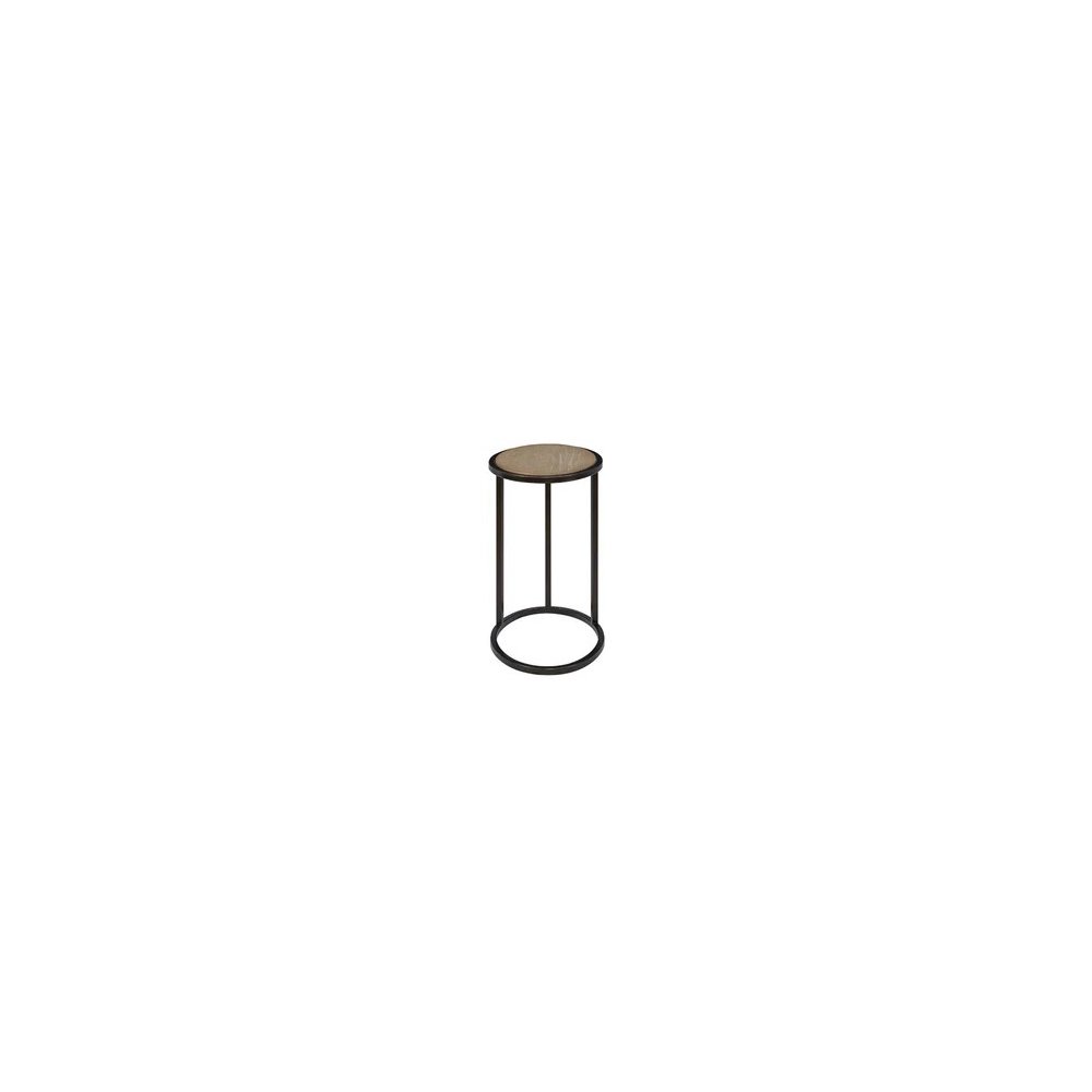 Transitional Elements Metal/Wood Top Chairside Table - Toffee. Picture 3