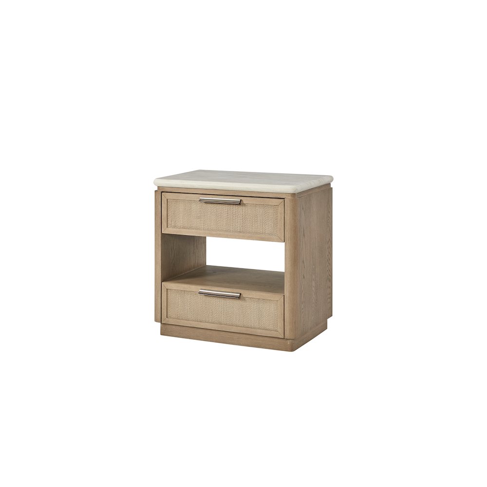 Transitional Elements Two Drawer Nightstand with Rope Fronts. Picture 1