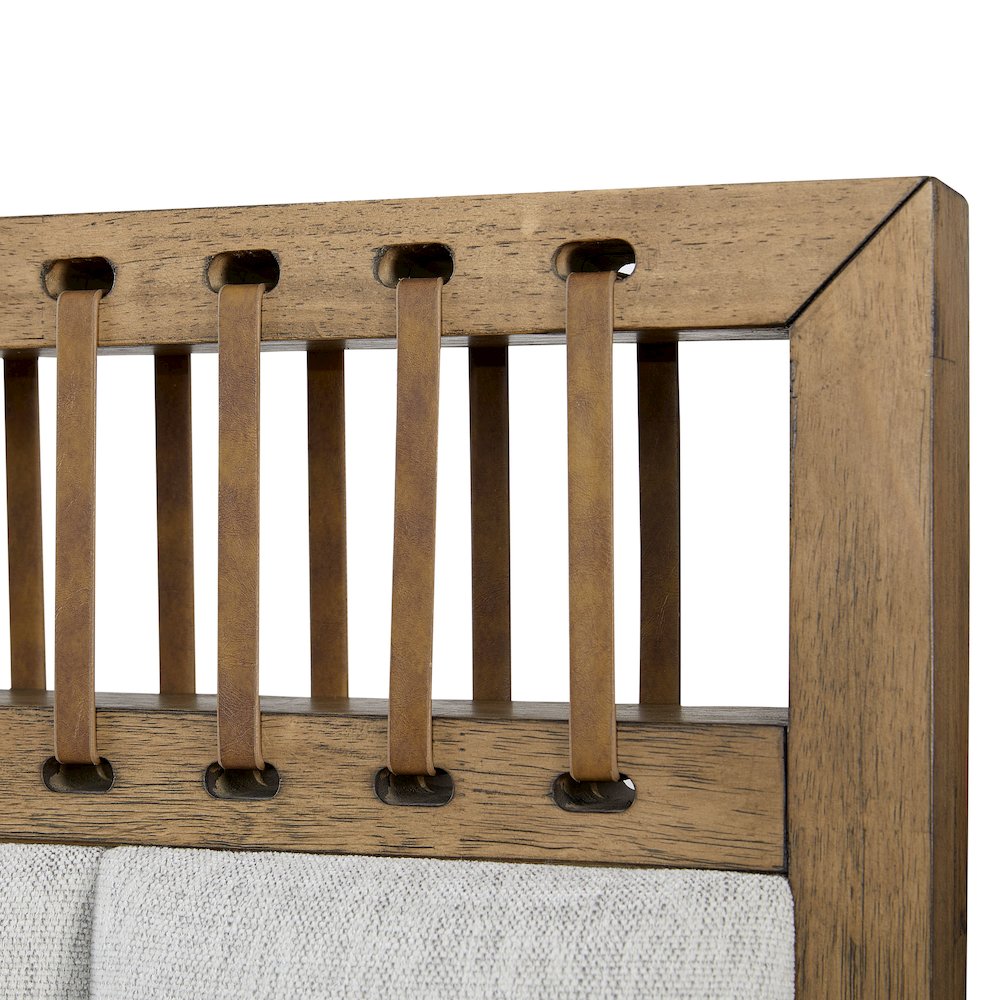Aurora King Uph & Leather Panel Bed. Picture 6