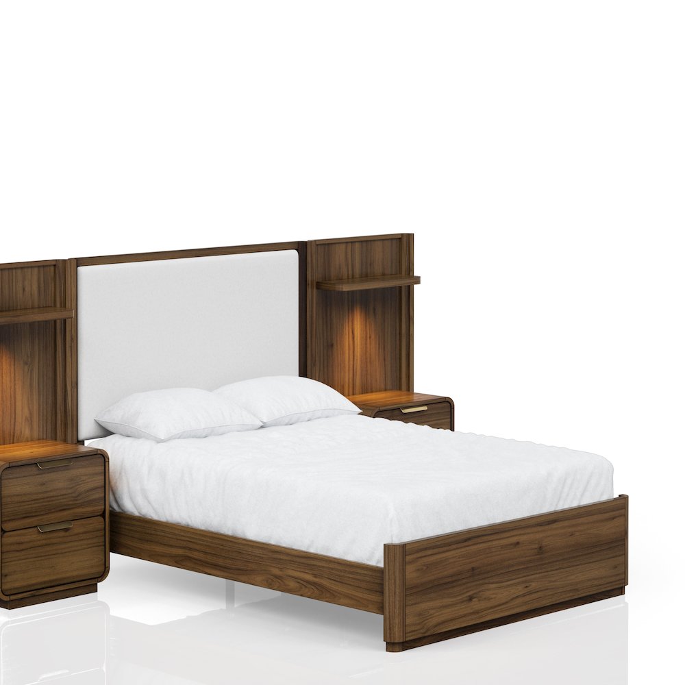Summerfield Queen Upholstered Wall Bed in Walnut Finish. Picture 2