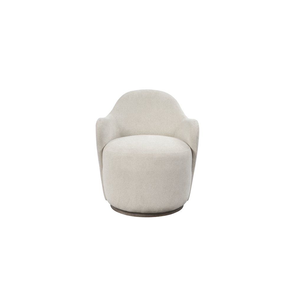 Elements Barrel Chair - Ivory In Cocoa Finish. Picture 8