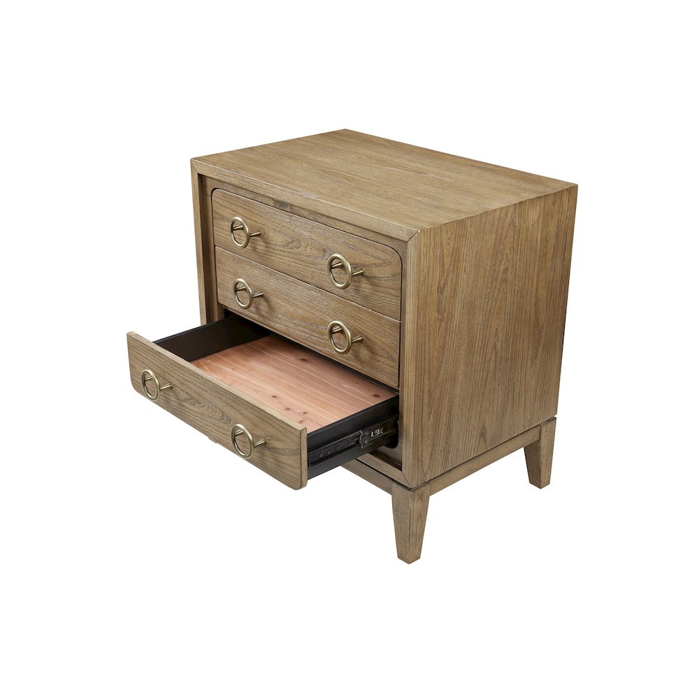 Aurora 3 Drawer Nightstand W/ USB - Latte. Picture 7