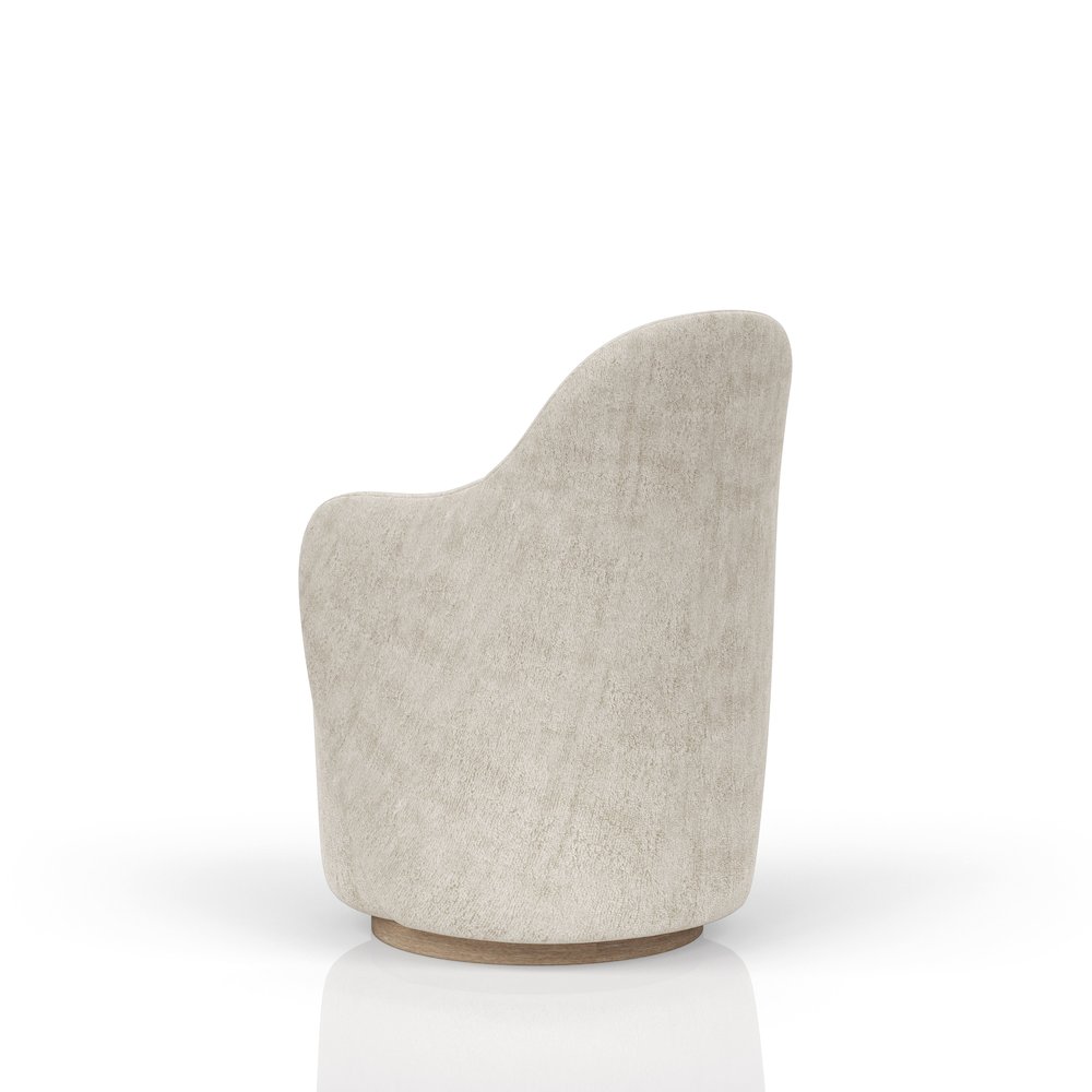 Elements Barrel Chair - Ivory In Cocoa Finish. Picture 5
