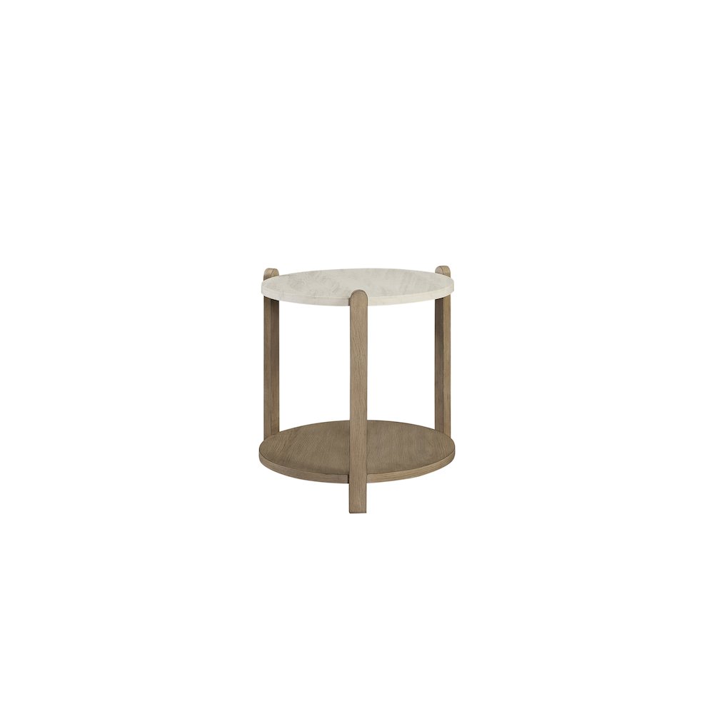 Transitional Elements Stone Top End Table - Toffee. Picture 4