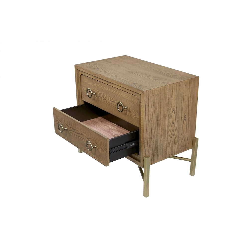 Aurora 2 Drawer Nightstand W/ USB - Latte. Picture 7