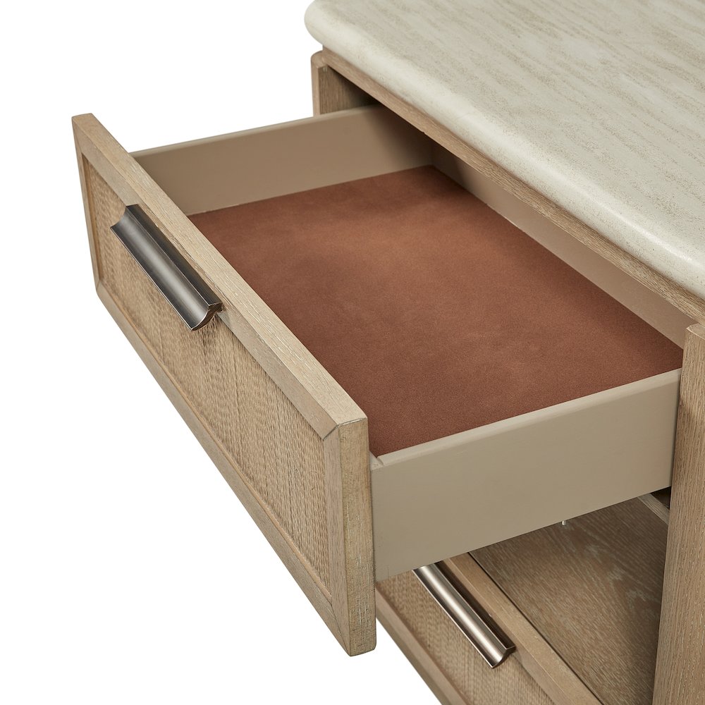 Transitional Elements Two Drawer Nightstand with Rope Fronts. Picture 4