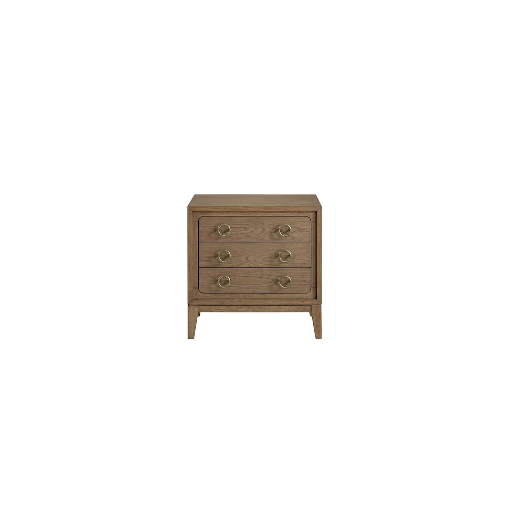 Aurora 3 Drawer Nightstand W/ USB - Latte. Picture 1