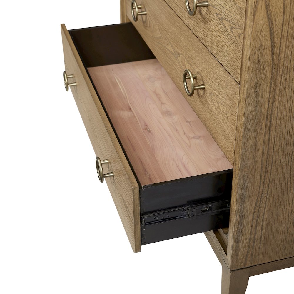 Aurora 5 Drawer Chest - Latte. Picture 4