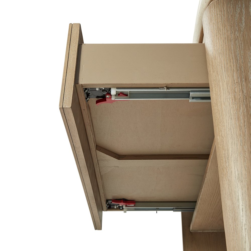 Elements Two Drawer Nightstand with Oak Veneer Drawer Fronts - Toffee. Picture 5