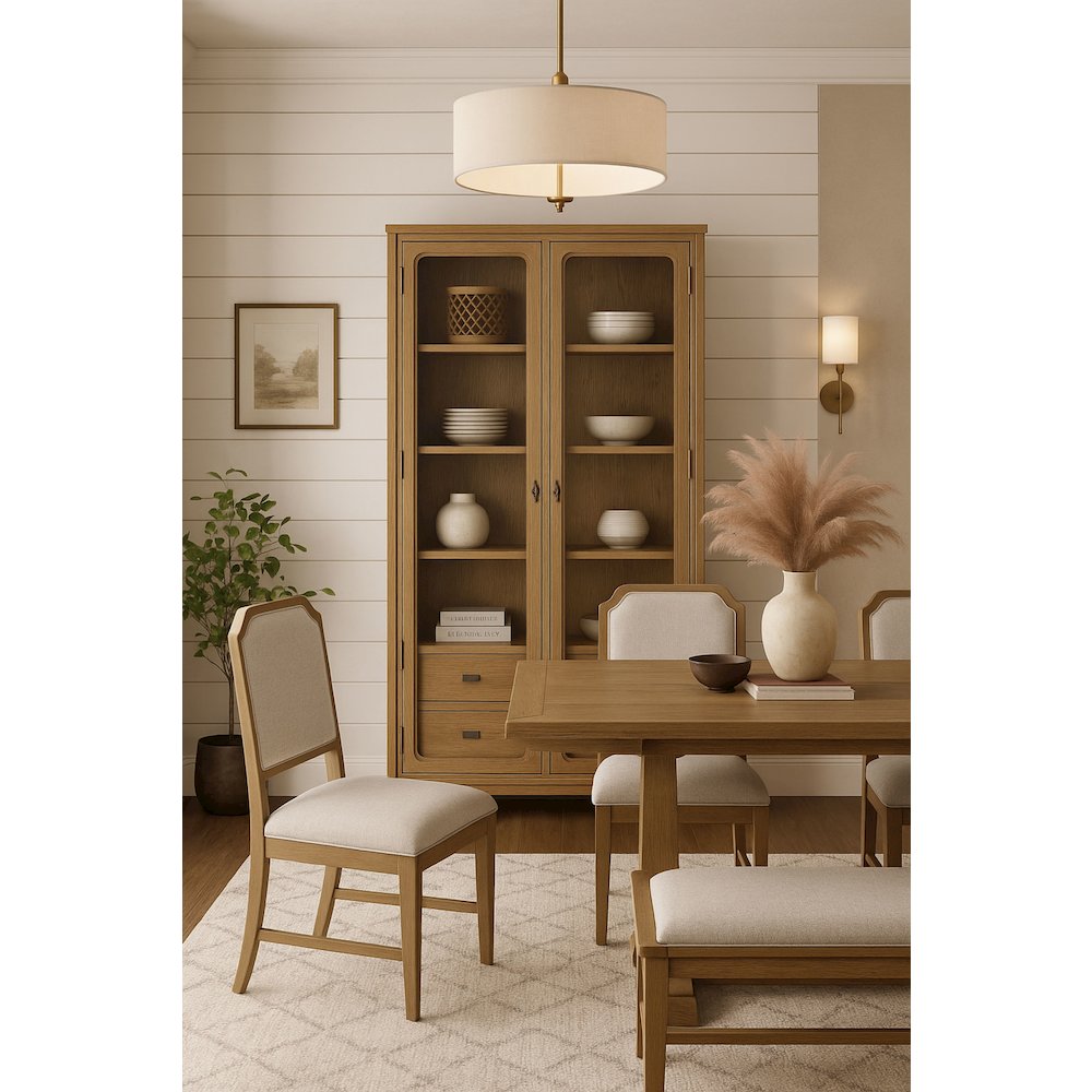 Magnolia Tall Display Cabinet - Cashew. Picture 4