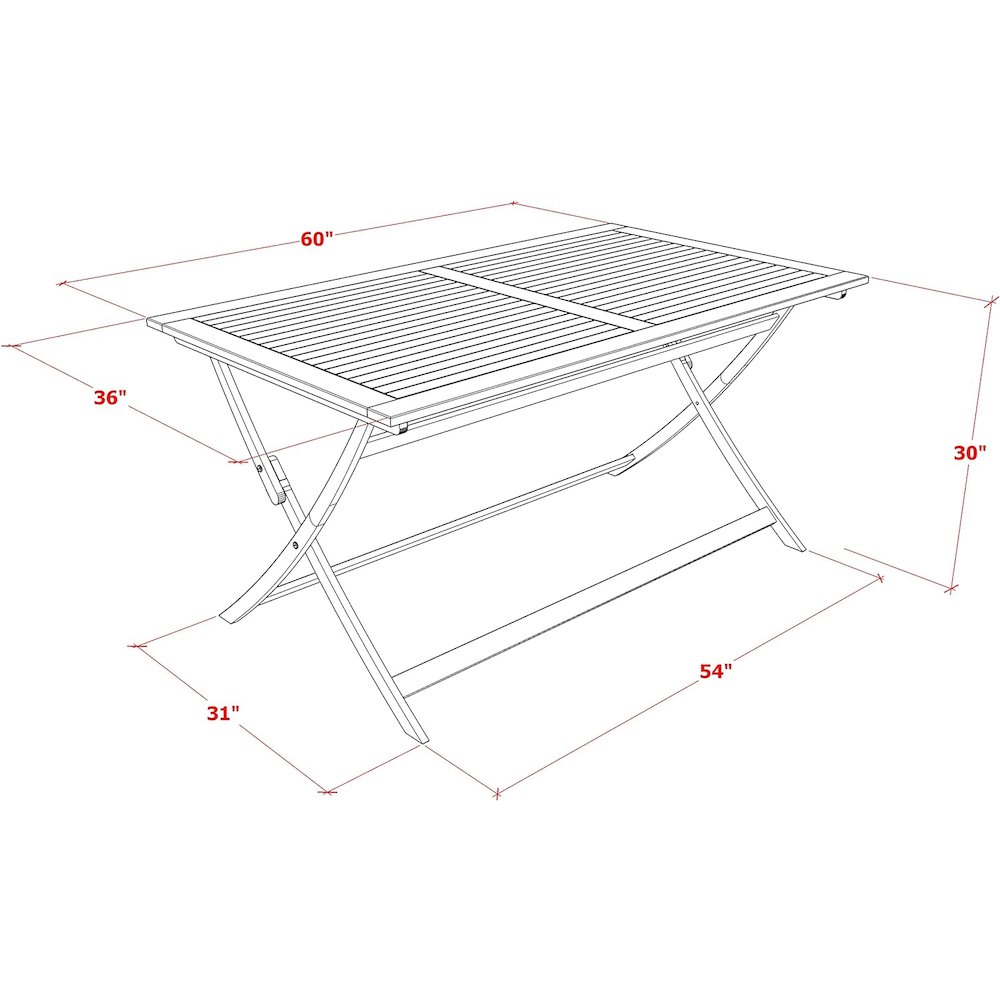 AECM5CWNA - 5 Piece Modern Garden Set - A Wonderful Modern Table with 4 Arm Less Patio Chairs- Natural Oil Finish. Picture 4
