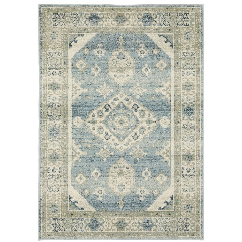 BRANSON Blue 5' 3 X  7' 3 Area Rug. Picture 1