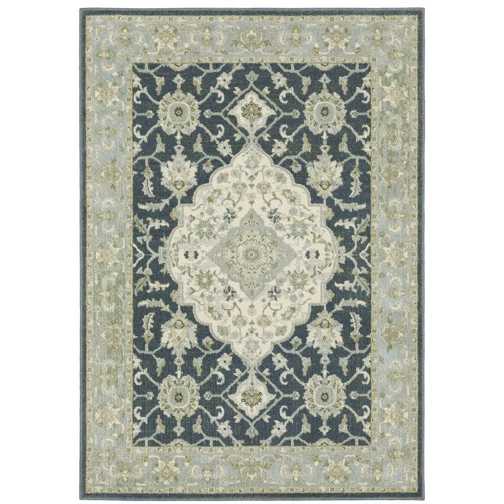BRANSON Blue 5' 3 X  7' 3 Area Rug. Picture 1