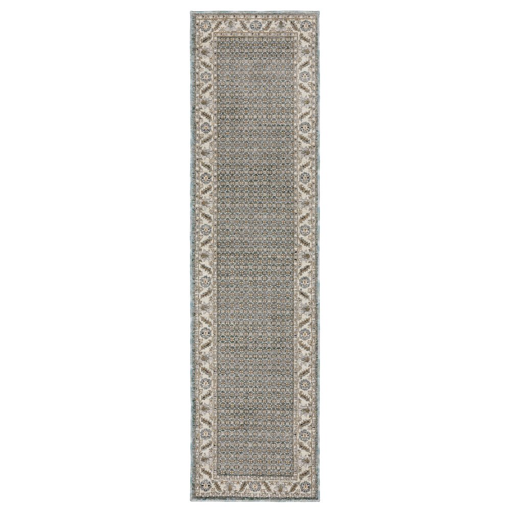ANDORRA Blue 2' 6 X 12' Area Rug. Picture 1