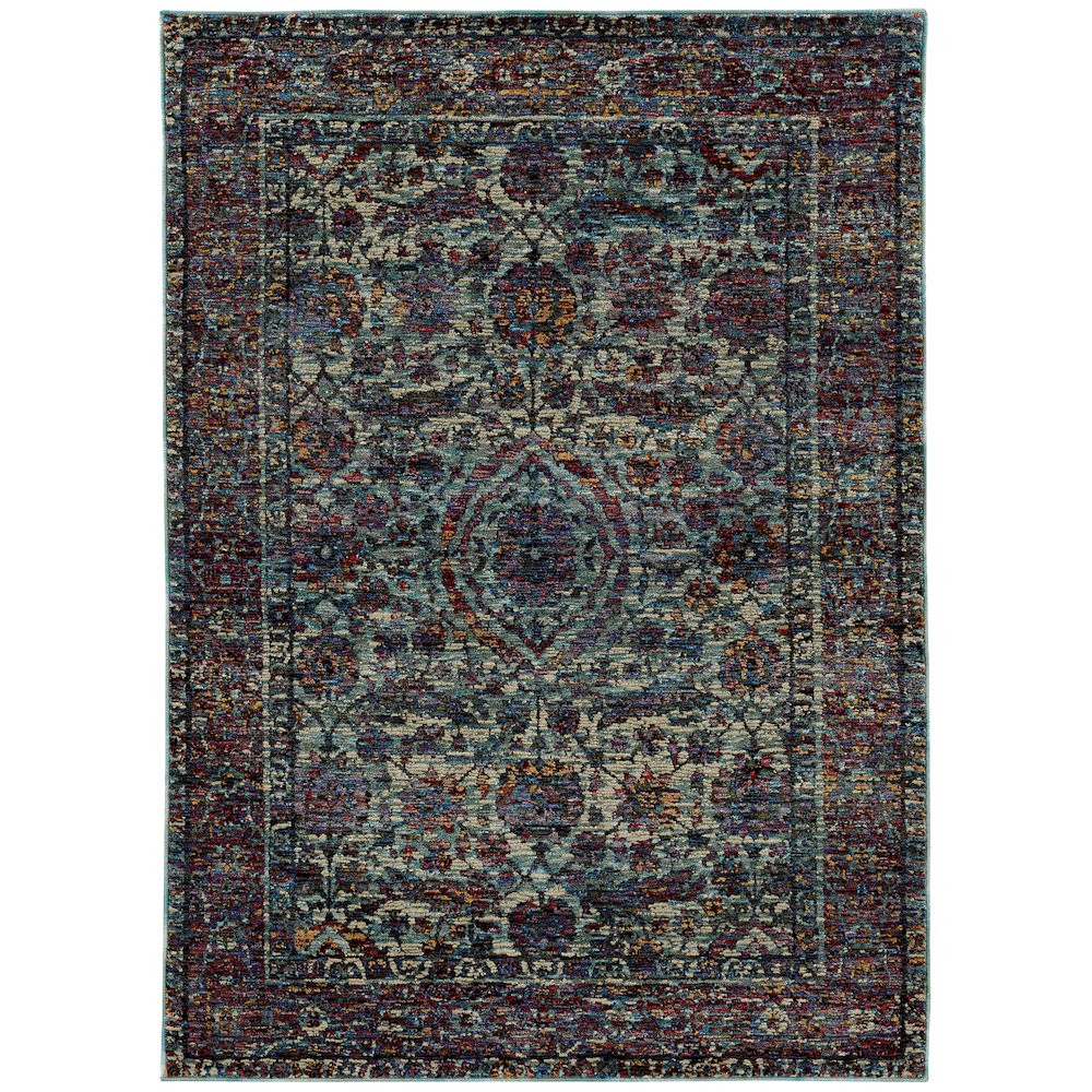 ANDORRA Blue 3' 3 X  5' 2 Area Rug. Picture 1