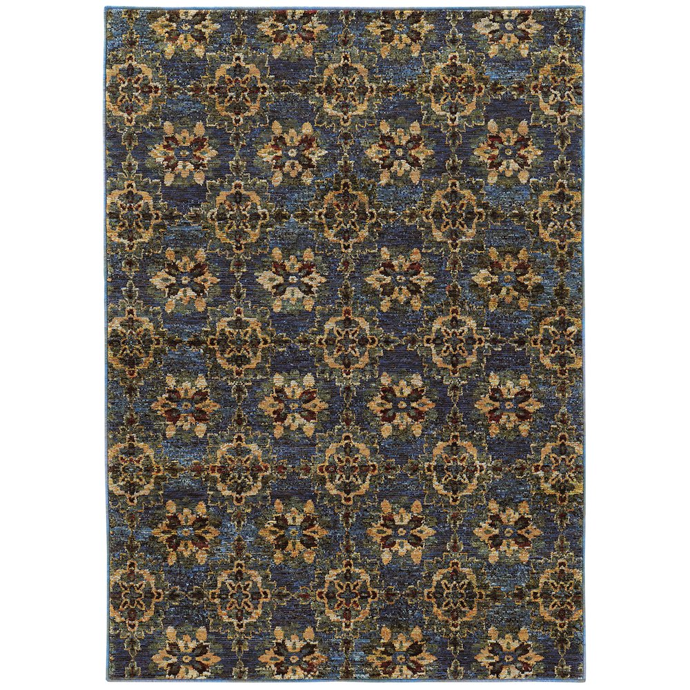 ANDORRA Blue 3' 3 X  5' 2 Area Rug. Picture 1