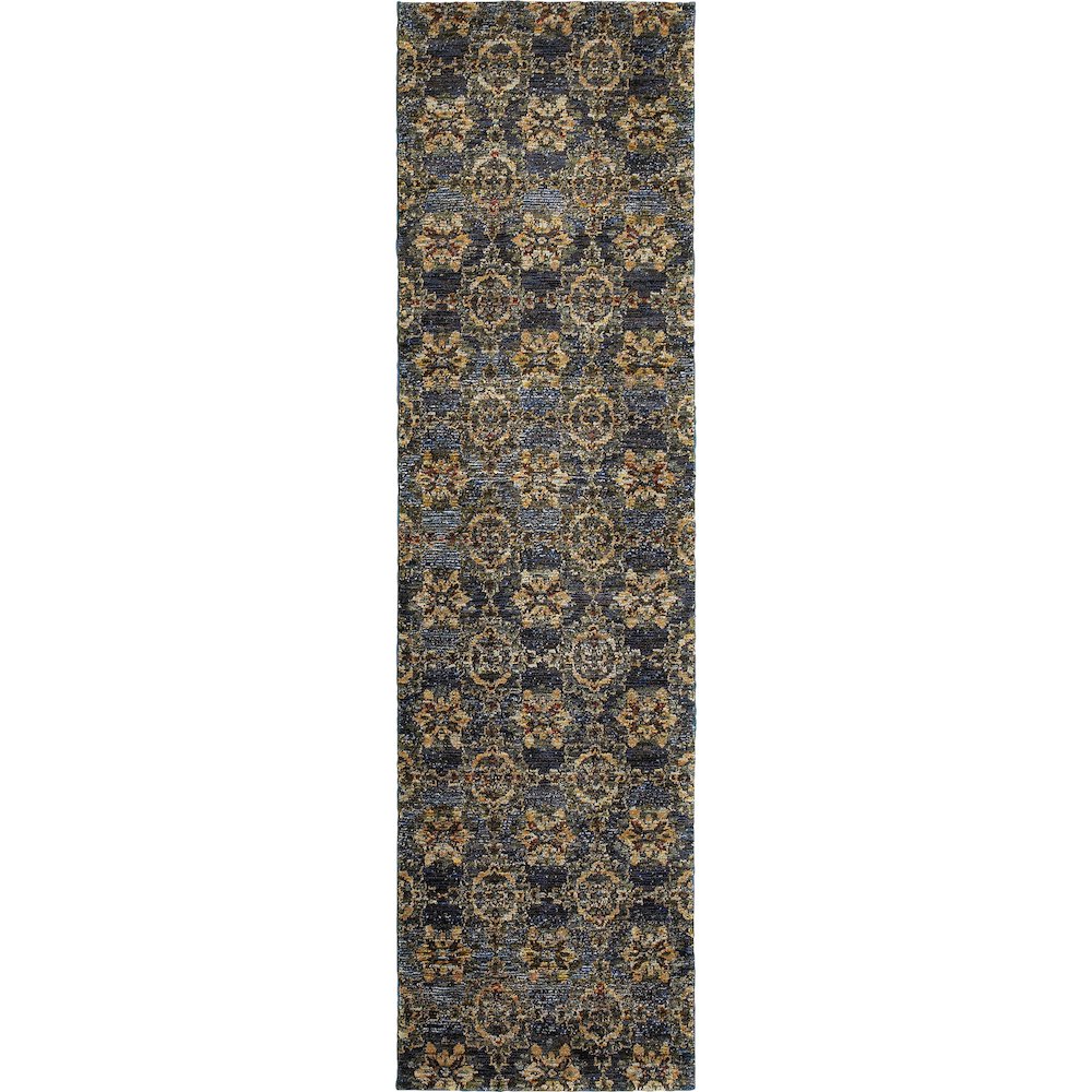 ANDORRA Blue 2' 6 X 12' Area Rug. Picture 1
