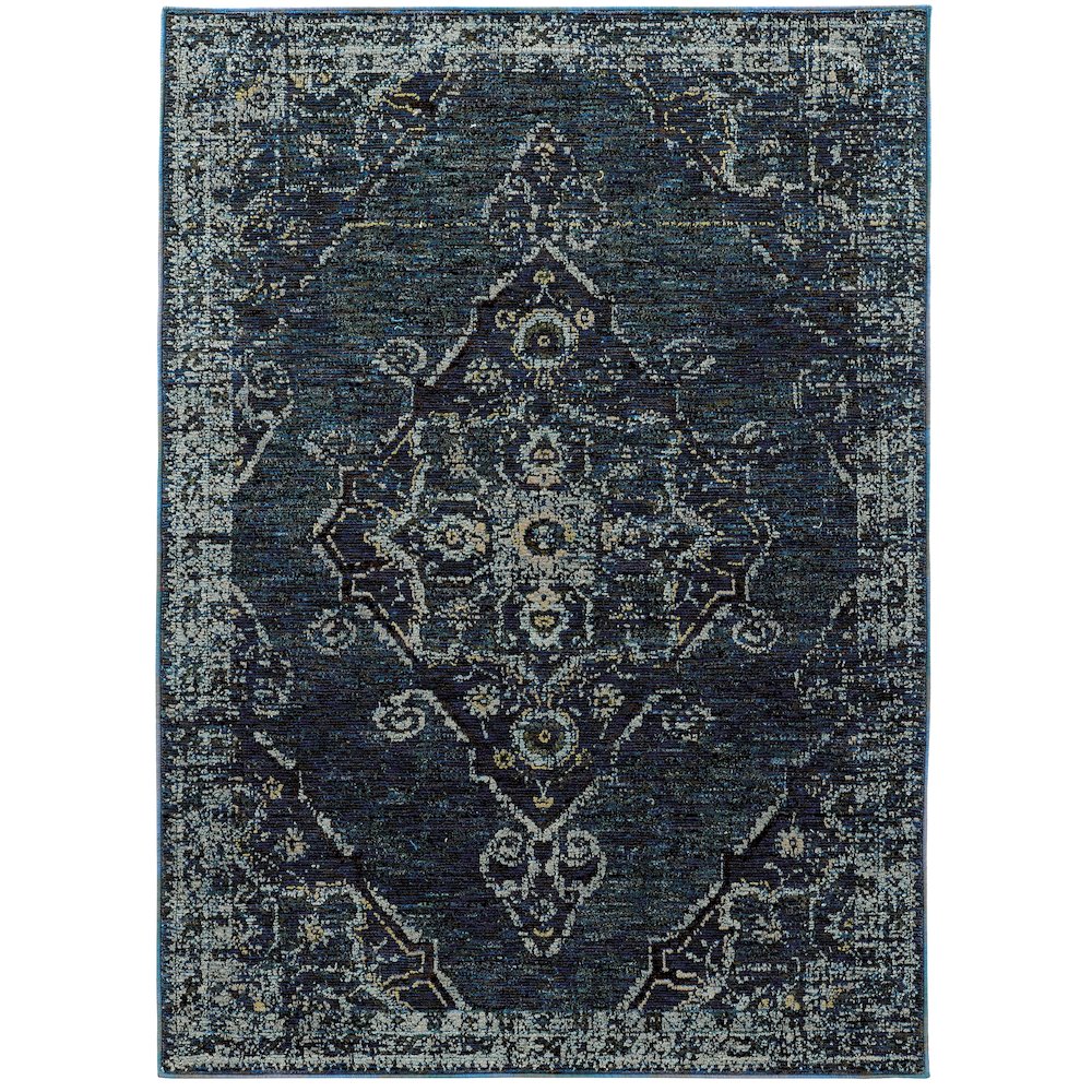 ANDORRA Blue 3' 3 X  5' 2 Area Rug. Picture 1