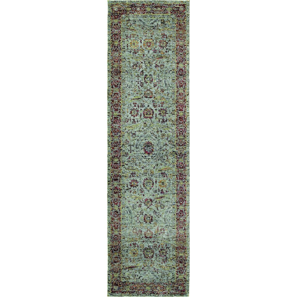 ANDORRA Blue 2' 6 X 12' Area Rug. Picture 1