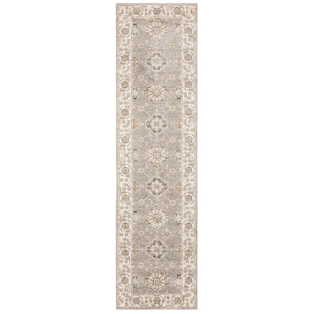 ANDORRA Grey 2' 6 X 12' Area Rug. Picture 1