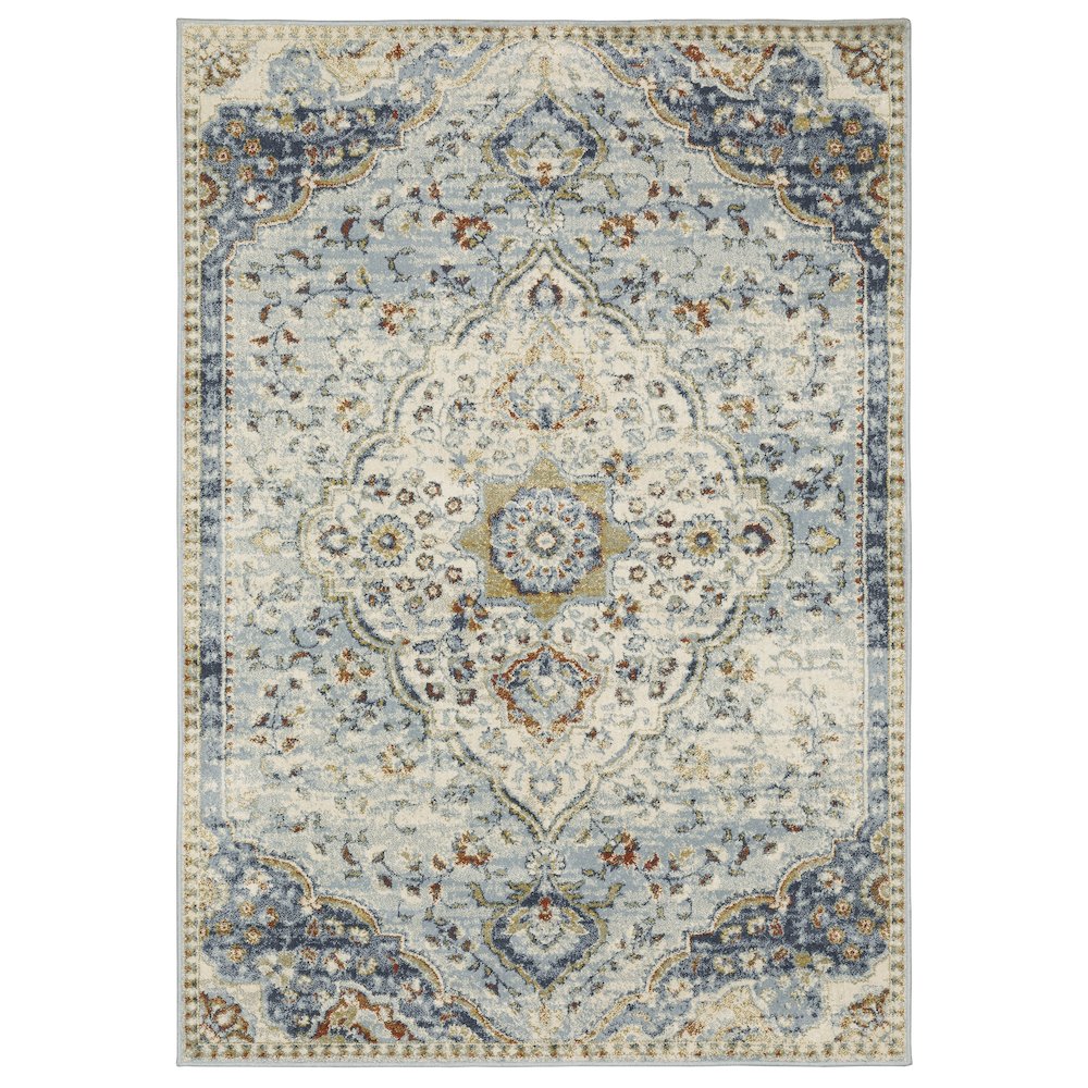 BRANSON Blue 5' 3 X  7' 3 Area Rug. Picture 1