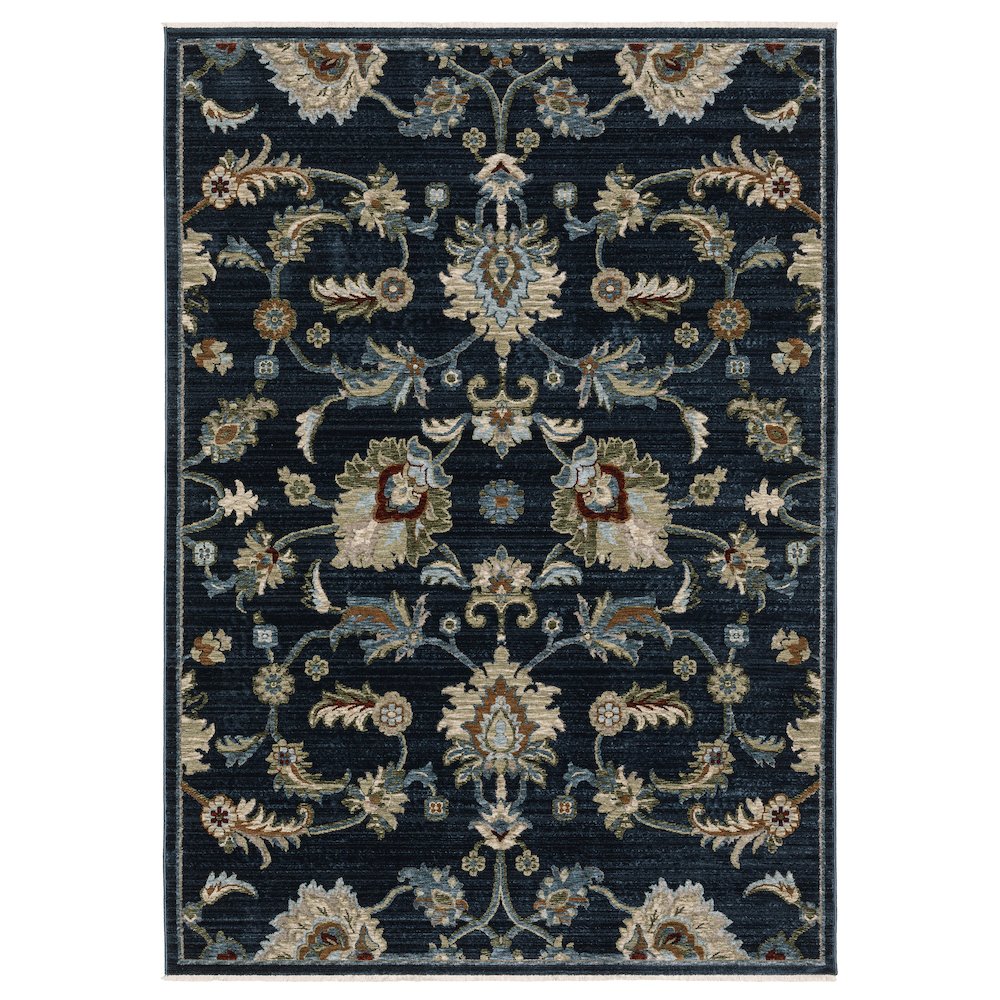 4X6 Casual Rug Made of Polyester, Blue color. Picture 1