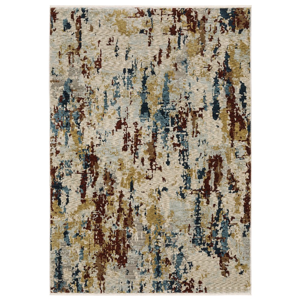 4X6 Casual Rug Made of Polyester, Beige color. Picture 1