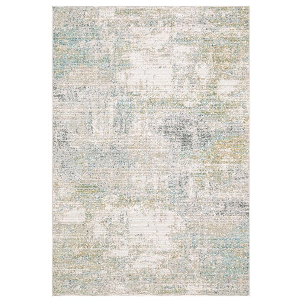 Casual Rug 5' 3" X  7' 6" Size in Ivory/ Green Color. Picture 1