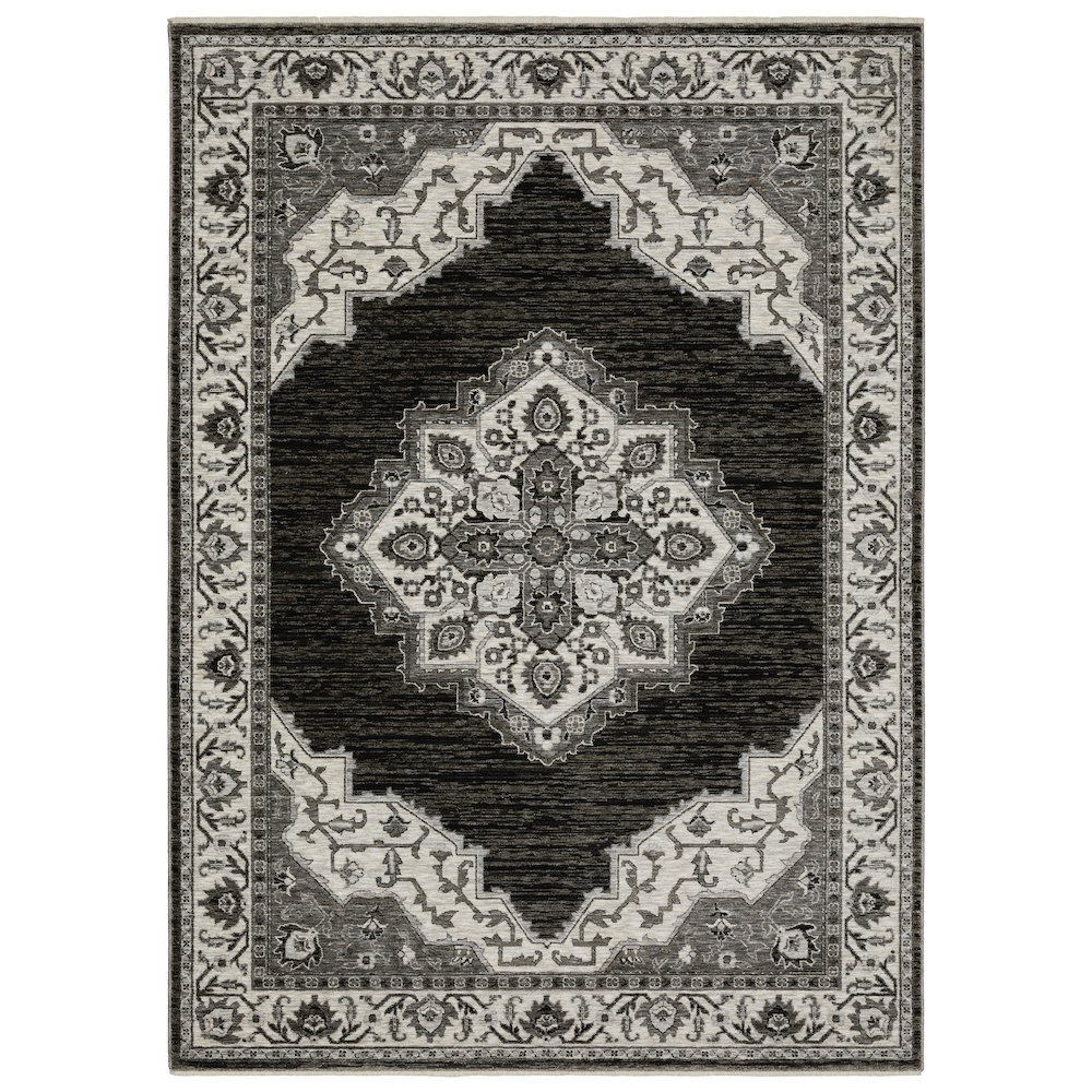 CHAMBERLAIN CH05C3' 3" X  5' Charcoal color rug. Picture 1